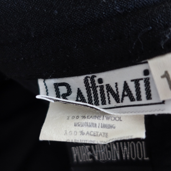 Wool Rallinati Black Wide Pleated Palazzo Pants - Picture 12 of 12